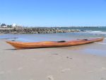 Meridian Kayak cedar strip double wooden sea kayak.